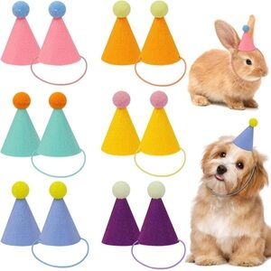 12pcs Mini Pet Party Hats Dog Cat Birthday Hats Stuffed Animal Doll Party NEW